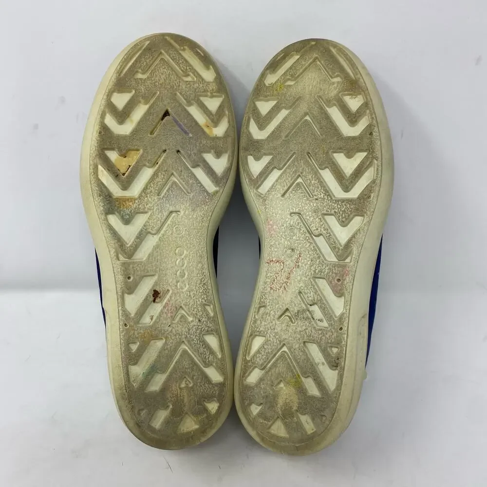 Ecco Soft 3 Blue Nubuck Platform Comfort Lace Up Sneakers Womens 8.5